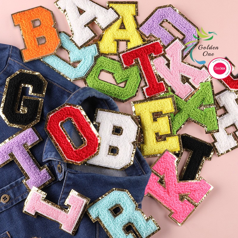 High Quality Custom Embroidered Fabric Badges Debossed Letter Logo Labels Patches for Jeans Clothes