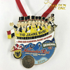 Manufacturer Customize Folk Art round shape silkscreen print Europe Marathon Run Medalla Sports Soccer Race Award Medals