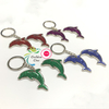 wholesale Beautiful Sea Beach Pendants Gift Souvenir Glow In Dark Dolphin Metal Keychain For Tourist Souvenirs