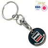 Bulk Metal OEM Card Holder Keyring Blank Token Euro Shopping Trolley Key Chain Embossed Coin Holder Metal Keychain for Engraving