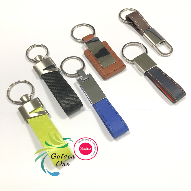 Hot sale Custom Logo Print Vintage Armband Key Chain Keyring Genuine Pu Horse Leather Strap Metal Keychain
