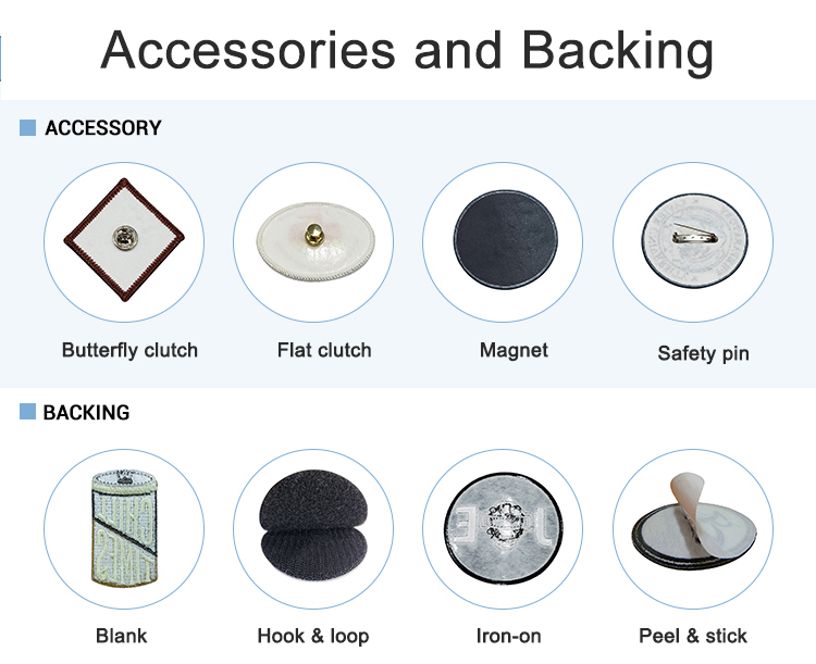 刺绣配件和背后