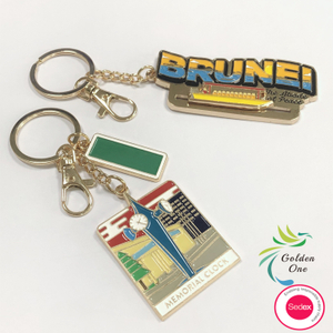 Wholesale Metal Beautiful City Logo Accessories Keyring Customized Design Soft Hard Enamel Metal Keychain For Bag Decoration