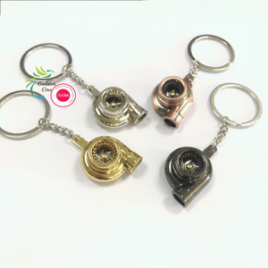 Luxury Key Accessories Cool 3D Car Parts Turbocharger Turbo Whistle creative car pendant accessories metal Keychain