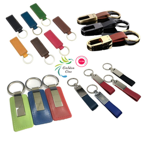 Hot sale Custom Logo Print Vintage Armband Key Chain Keyring Genuine Pu Horse Leather Strap Metal Keychain