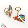 Pathfinder club hot selling custom logo metal badges brooch key ring shiny gold plating triangle shape metal keychain
