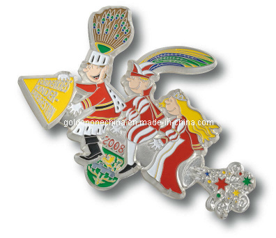 Customized Full Color Printed Stainless Iron Brass Enamel Lapel Pin with Epoxy