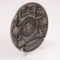 Custom Shape Engraved Logo Souvenir Metal Plaque with Wooden Base