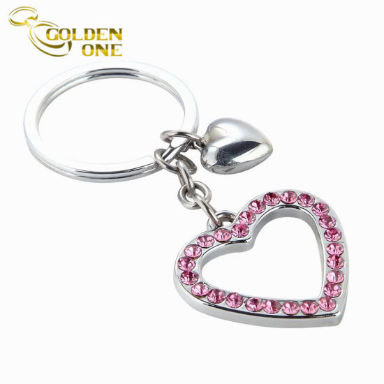 Promotional Gift Heart Shape Blank Nickel Plated Metal Key Holder