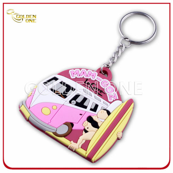 Promotional Cheap Custom Color Injection Soft PVC Keyring