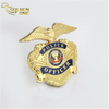 Customized Die Casting Gold Plated Metal Badge with Ribbon
