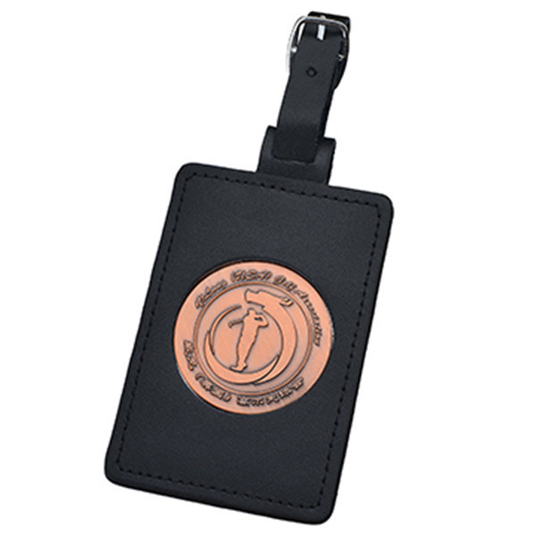 Creative Custom Design Gold Silver Stamp PU Leather Luggage Tag