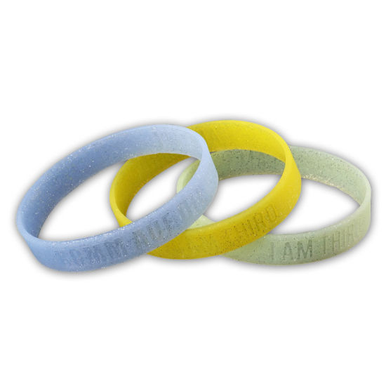 Customized Painted & Ink Filled Finish Silicone Rubber Bracelet