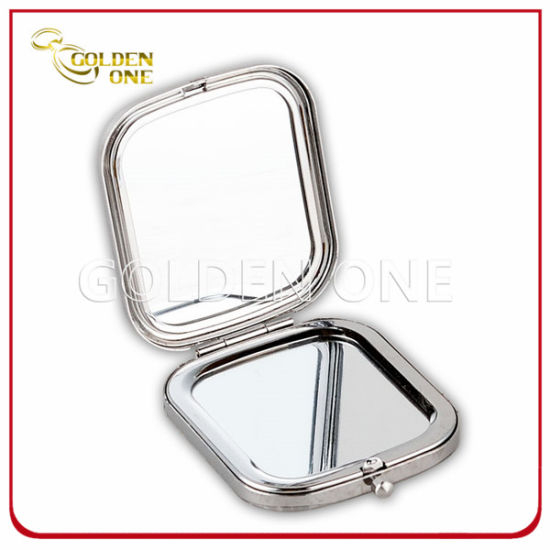 Promotional Gift Shiny Crystal Folding Metal Pocket Mirror