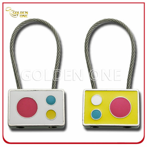 Novelty Design Soft Enamel Cable Metal Key Ring