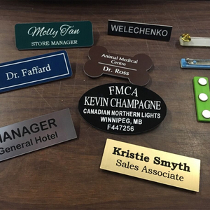Personalized Metal Nameplate with Embossed Lettering and Safety Pin Back for Uniform Attachment and Security Personnel
