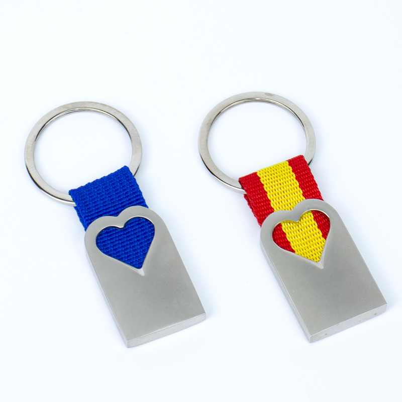 Alloy Webbing Keychain with Laser-engraved Black Metal Buckle, Ideal for Brand Promotion And Event Giveaways