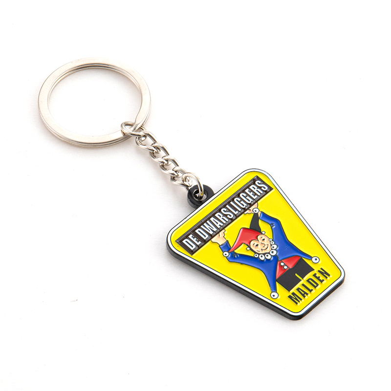 Classic European Place Marker Zinc Alloy Keychain, Fine Etched & Dual-Tone Filled Design for DE DWARS LICHTEN & MALDEN, Rustic Keepsake Key Ring for Local Souvenir Collection