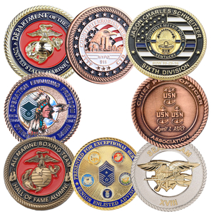 Dual Service NYPD & USN Memorial Challenge Coin with Two-Sided Die-Casting and Blue-Gold Enamel Fill, Line of Duty Tribute Commemorative for Memorial Ceremonies and Honor Exhibitions