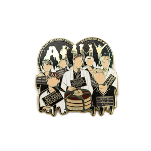 Mirror Polished Celebrity Style Brooch with Laser Engraved Text, Glow Theme Music Fan Accessory for Concert Merchandise and Pop Culture Events, Sparkling Epoxy Coated Metal Pin