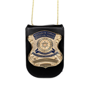 Official Die-Cast Leather Police Insignia with Antique Silver Plating, Formal Service Emblem for Trinidad & Tobago Police Force and Law Enforcement Agencies, Heavy-Duty Metal Identification