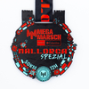 Personalized matte black zinc alloy Sports Championship team logo medal