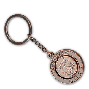 Hot Selling Nickel Plated Custom Square Zinc Alloy Blank Spinner sublimation metal keychain with spinning