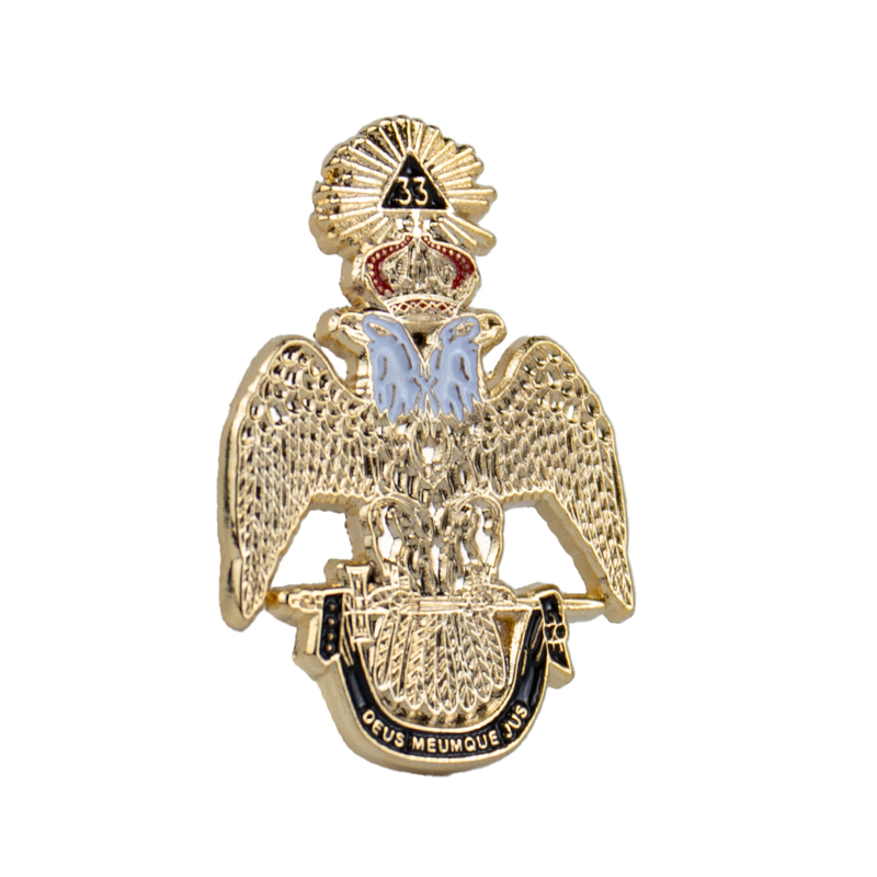 Vintage Masonic Lapel Pin with Antique Iron Finish and Magnet Backing for Brotherhood Events and Historical Reenactments