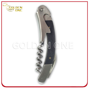 Fashion Wooden Double Hinged Corkscrew with Foil Cutter