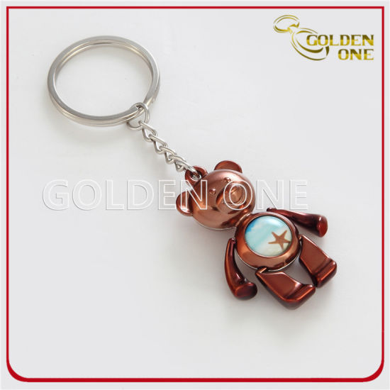 Colored Lovely Bear Custom Printed Logo Metal Keychain