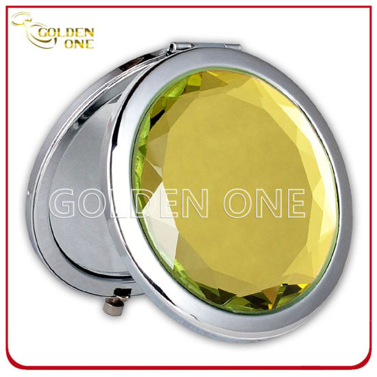 Personalized Gift Printed & Epoxy Logo Round Metal Cosmetic Mirror