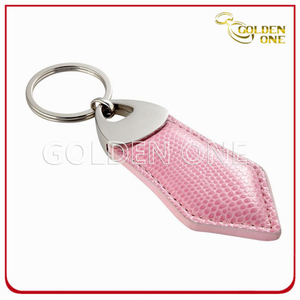 Good Quality Promotion Gift Pink Leather Key Chain