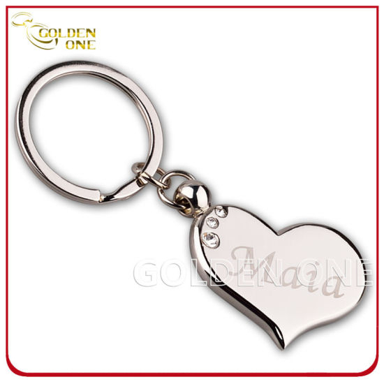 Promotional Gift Heart Shape Custom Engraving Metal Key Chain