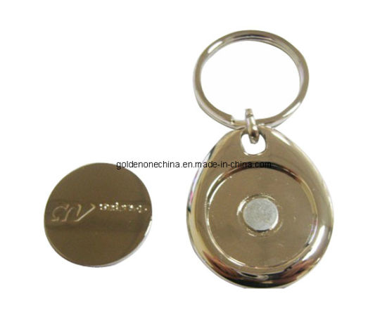 Personalized Printed Metal Trolley Coin Holder Key Chain