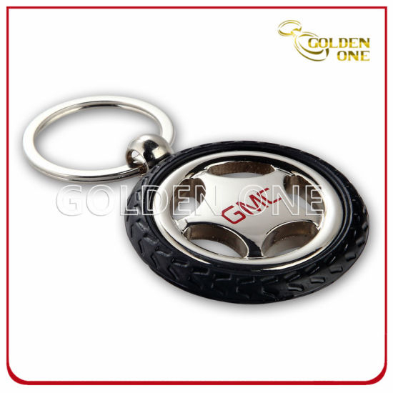 Customized Silk Screen Tyre Shape Metal Key Chain
