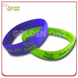 Promotion Gift Custom Recessed Coloring Logo Silicone Bracelet