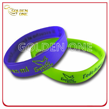 Promotion Gift Custom Recessed Coloring Logo Silicone Bracelet