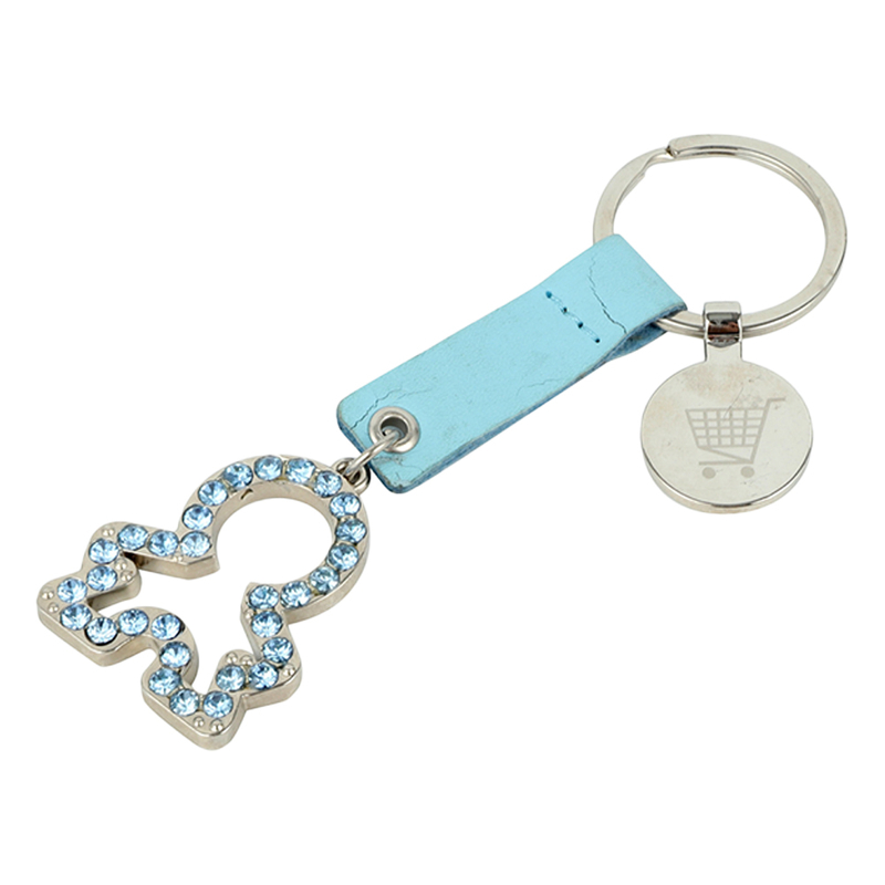 Enamel Filigree Openwork Keychain with Rhinestones, Presented in A Display Box. Ideal for Retail Souvenirs And Luxury Brand Accessories.