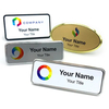Custom Engraved Name Badge with Polished Stainless Steel and Magnetic Backing for Corporate Employees and Hospitality Industry