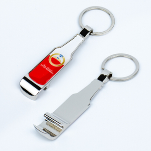 Blank or 2D Printed Zinc Alloy Bottle Opener Keychain with Flat Circle and OPP Bag for DIY and Wholesale