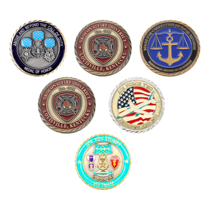 Historic Firefighter Bravery Medal of Honor Challenge Coin with Radiant Red Enamel and Textured Raised Lettering, Departmental Valor Commemorative for Firefighter Awards and Public Service Displays