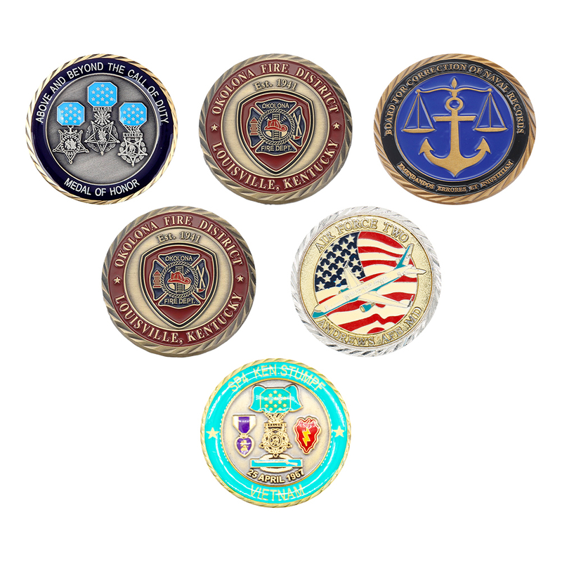 Historic Firefighter Bravery Medal of Honor Challenge Coin with Radiant Red Enamel and Textured Raised Lettering, Departmental Valor Commemorative for Firefighter Awards and Public Service Displays