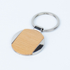 Promotional Custom Personalized Sublimation Circle Shape Laser Blanks Engraved Metal Wooden Key Fob Wood Keychain