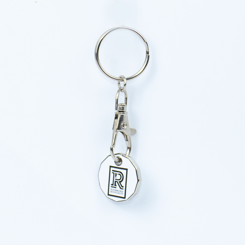 Metal Promotion Custom EURO GERMAN UK POUND Removable Personalized Metal Shopping Coin Trolley Cart Token Keychain