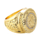 High Quality Two Tone Finish Custom Metal Ring with Rhinestone