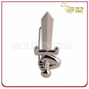 Creative Design Sword Shape Nickel Plated Lapel Pin