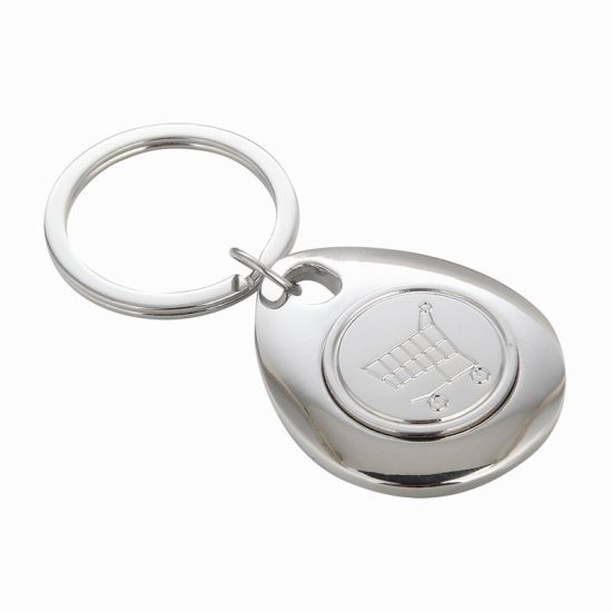 Metal Key Chain Trolley Token for Business Gift