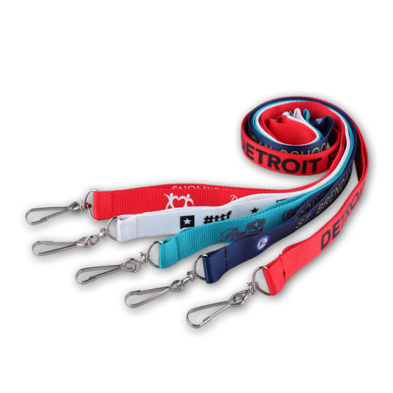 Blue Dye Sublimated Polyester Neck Lanyard for Promotion Gift