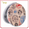 Custom Circle Shape Leather Compact Mirror with Metal Charm