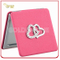 New Design Custom Printed Leather Pocket Mirror with Glitter